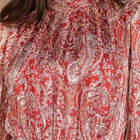 Lulus Paisley Long Sleeves Mini Cocktail Dress - Picture 3 of 13